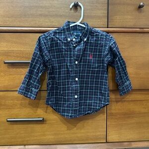 Ralph Lauren Kids Plaid Shirt - Navy and Green, 18 Months